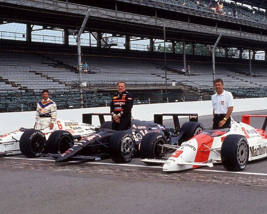 Mario Andretti, Rick Mears And Aj Foyt Glossy Photo Indianapolis 500 Print