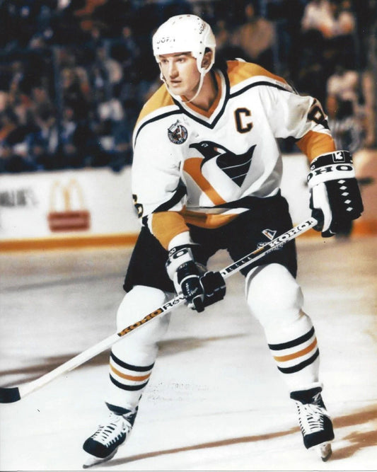 Mario Lemieux Photo Hockey Pittsburgh Penguins Color Picture White Uniform