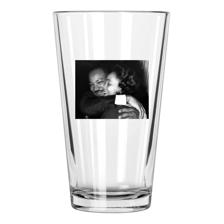 Martin Luther King Jr And Coretta King Photo Minister Pint Beer Drinking Glass