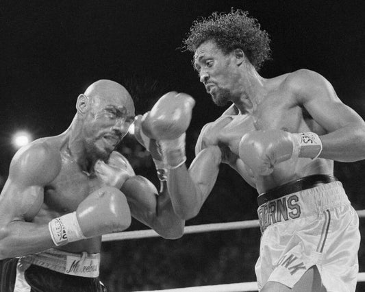 Marvelous Marvin Hagler Vs Tommy Hearns Photo Boxing Picture Thomas Bw