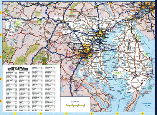 Maryland State Road Map Cities Highways Baltimore Poster Picture Photo Print