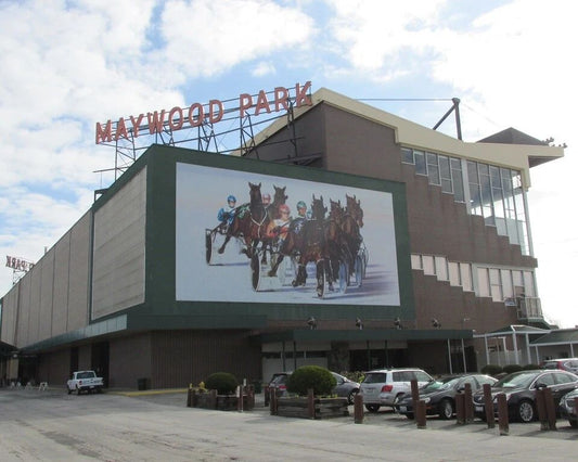 Maywood Park Race Track Magnet Horse Harness Racing Picture