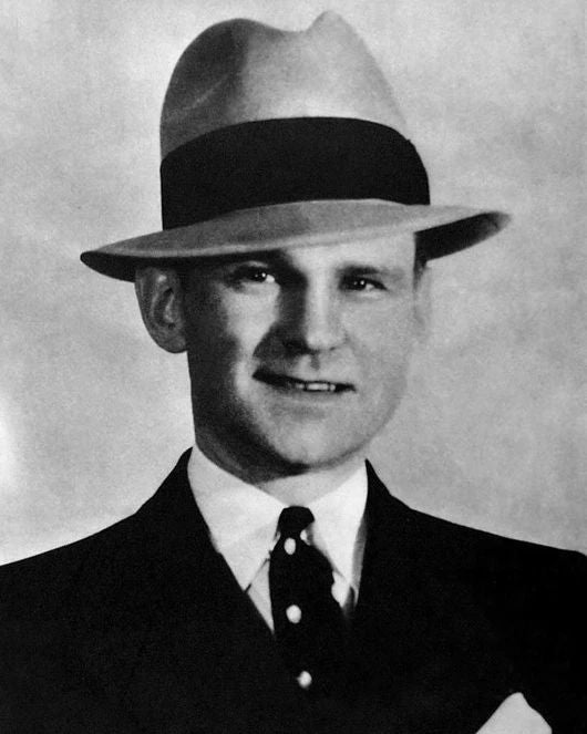 Melvin Purvis Caught Bank Robber John Dillinger Glossy Keychain Keychain
