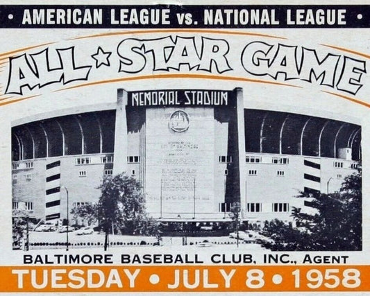 Memorial Stadium Photo Baseball Mlb Picture 1958 All Star Game Baltimore