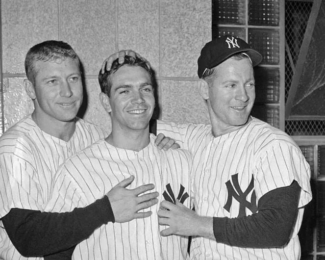 Mickey Mantle, Bobby Richardson, Whitey Ford Glossy Keychain New York Yankees
