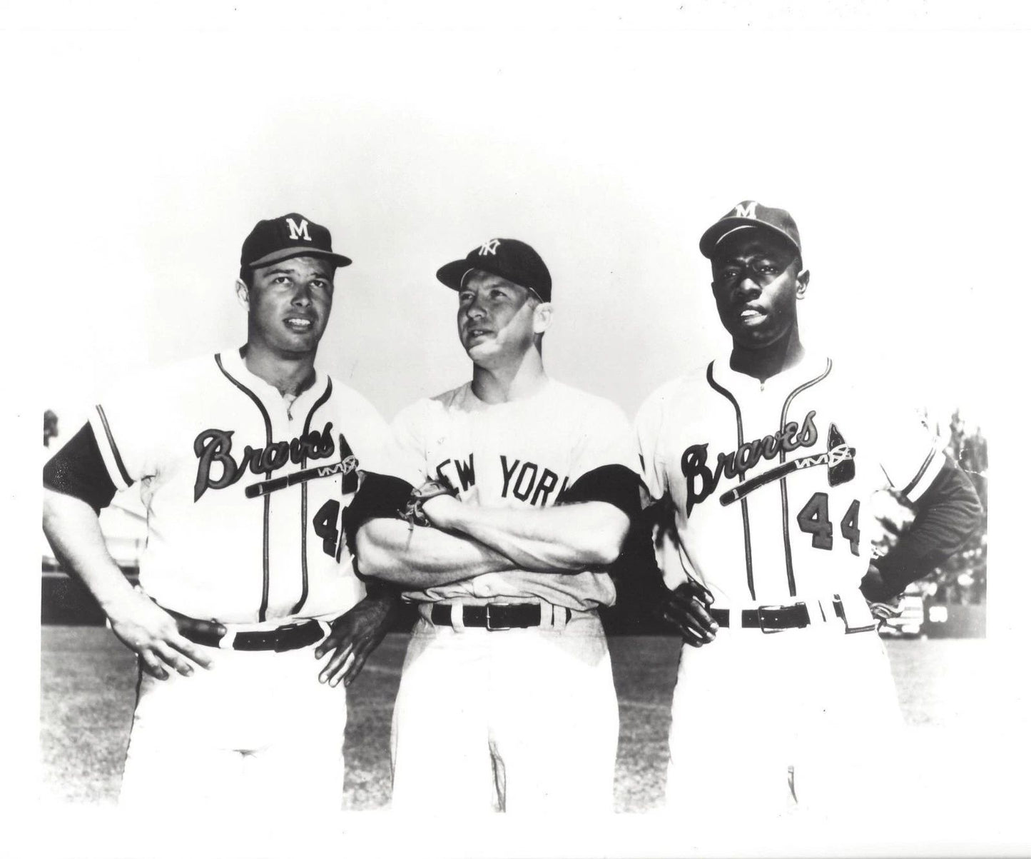 Mickey Mantle Hank Aaron E Matthews Magnet New York Yankees Baseball Picture