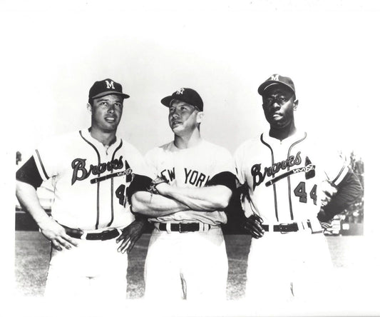 Mickey Mantle Hank Aaron E Matthews Magnet New York Yankees Baseball Picture