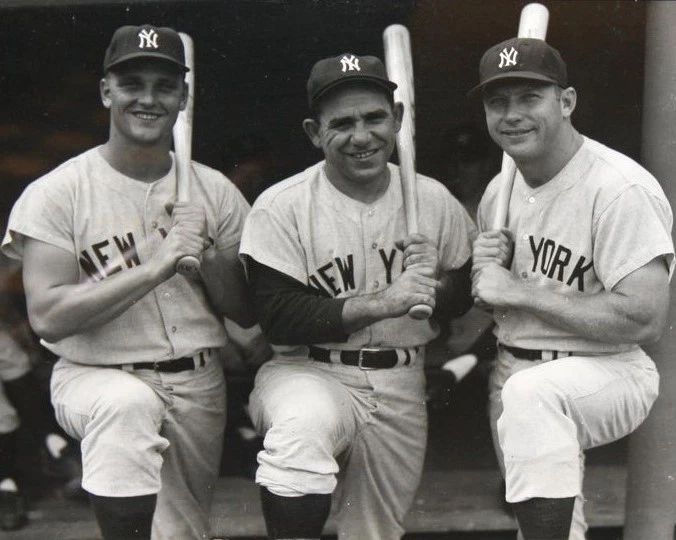Mickey Mantle Roger Maris Berra Photo New York Yankees Ny Baseball Picture
