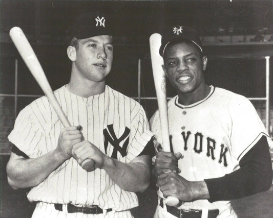 Mickey Mantle & Willie Mays Keychain New York Yankees Baseball Picture Mlb