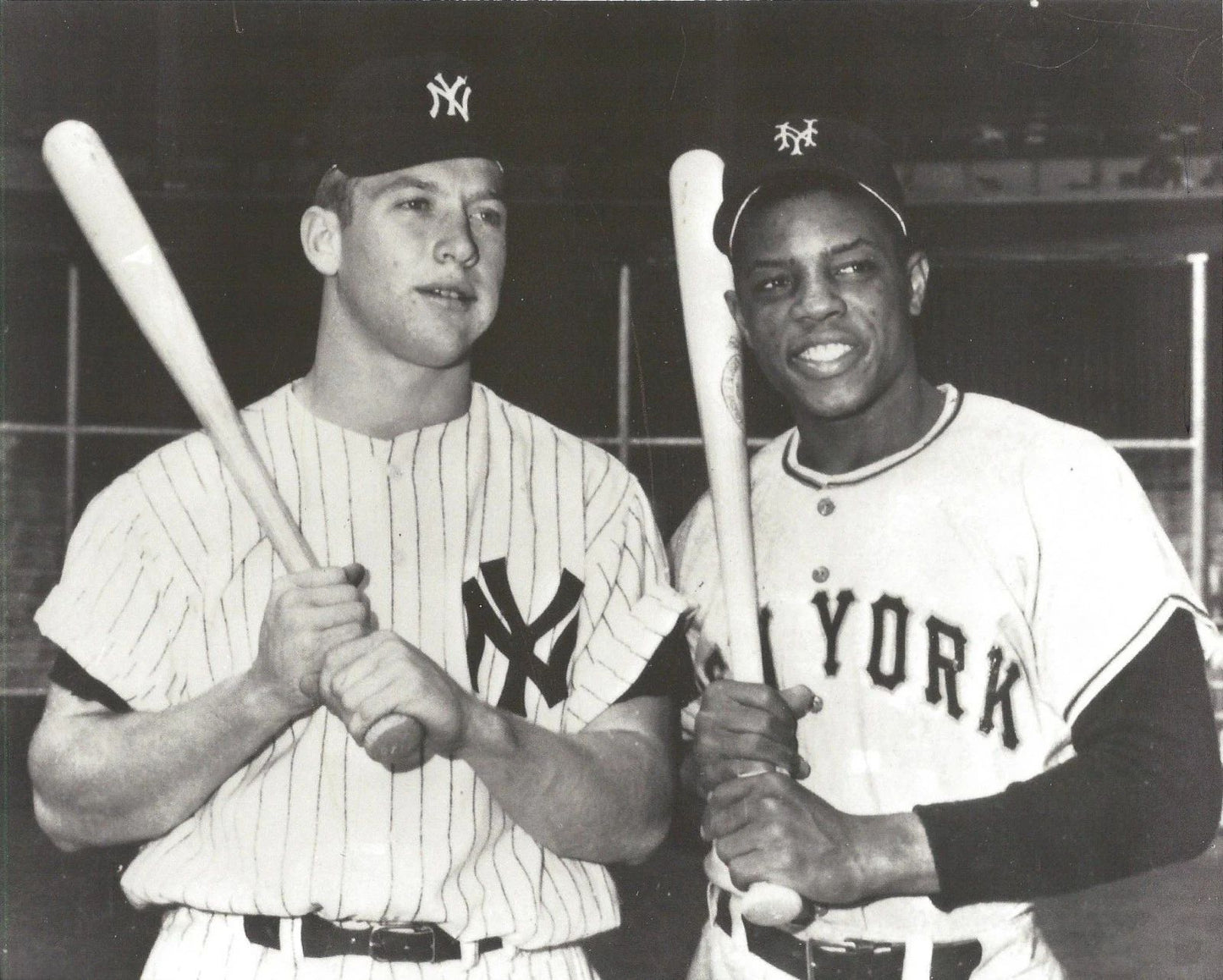 Mickey Mantle & Willie Mays Photo New York Yankees Baseball Picture Mlb