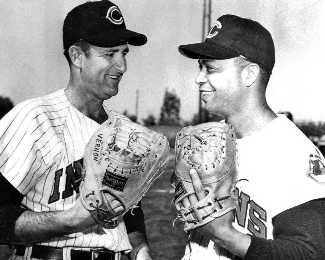 Mickey Vernon & Larry Doby Photo Cleveland Indians Baseball Picture Mlb