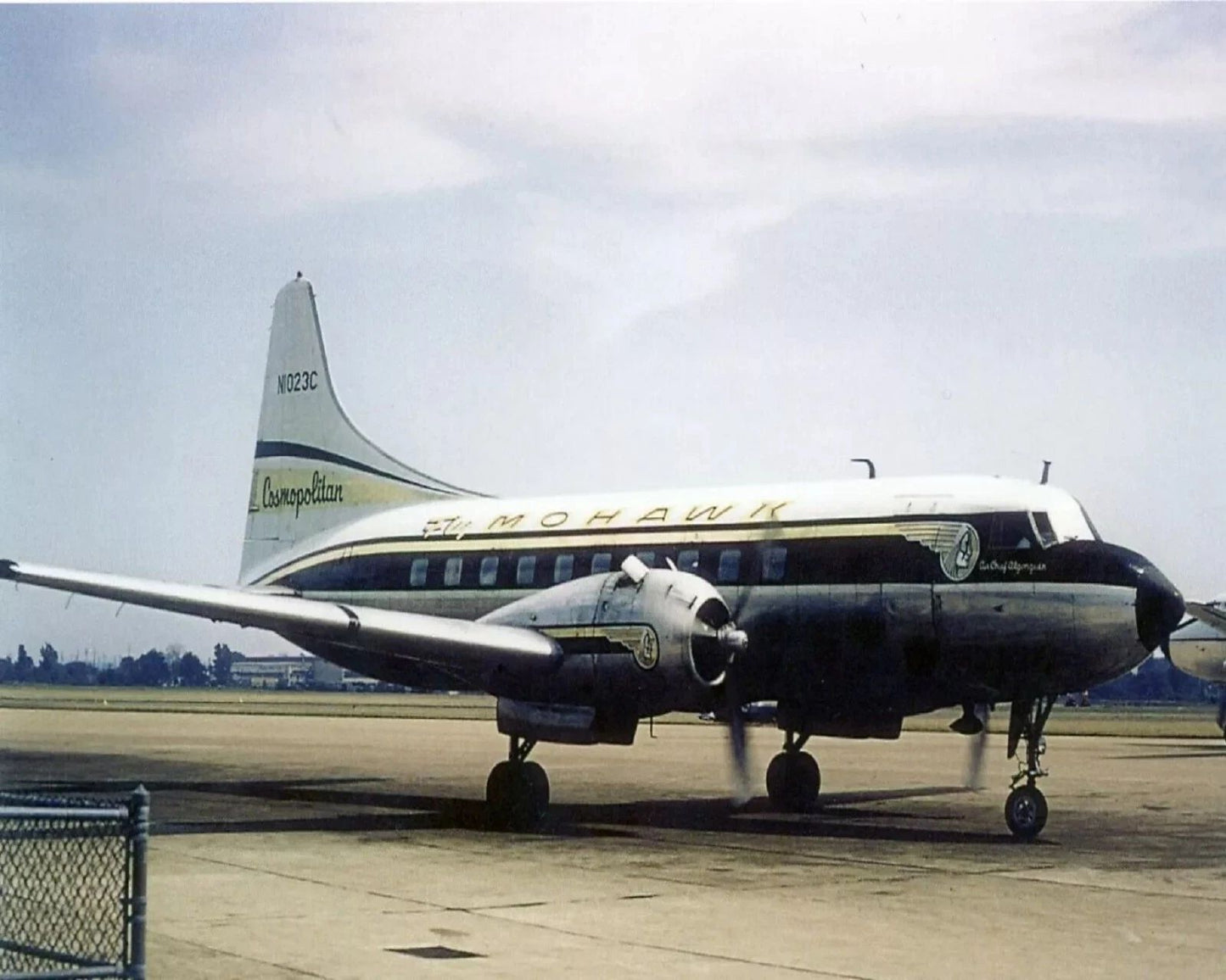 Mohawk Airlines Cv 240 Propellor Airplane Vintage Retro Picture Photo