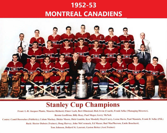 Montreal Canadiens 1952 53 Team Photo Hockey Nhl Picture Stanley Cup Champs