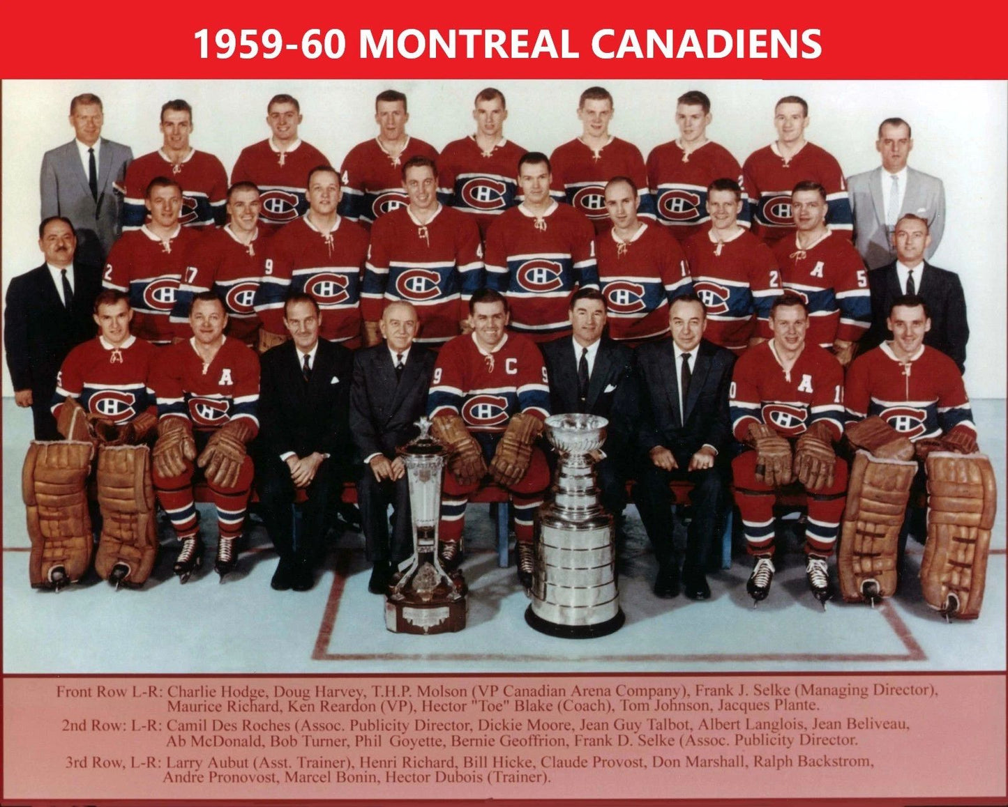Montreal Canadiens 1959 60 Team Photo Hockey Nhl Picture Stanley Cup Champs