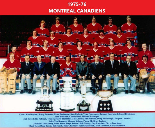 Montreal Canadiens 1975 76 Team Photo Hockey Nhl Picture Stanley Cup Champs