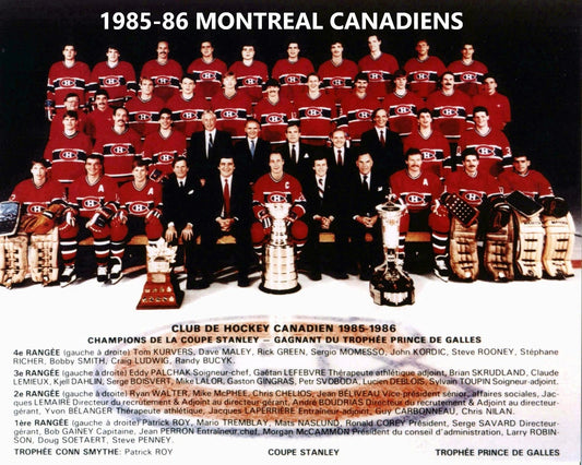 Montreal Canadiens 1985 86 Team Magnet Hockey Nhl Picture Stanley Cup Champs