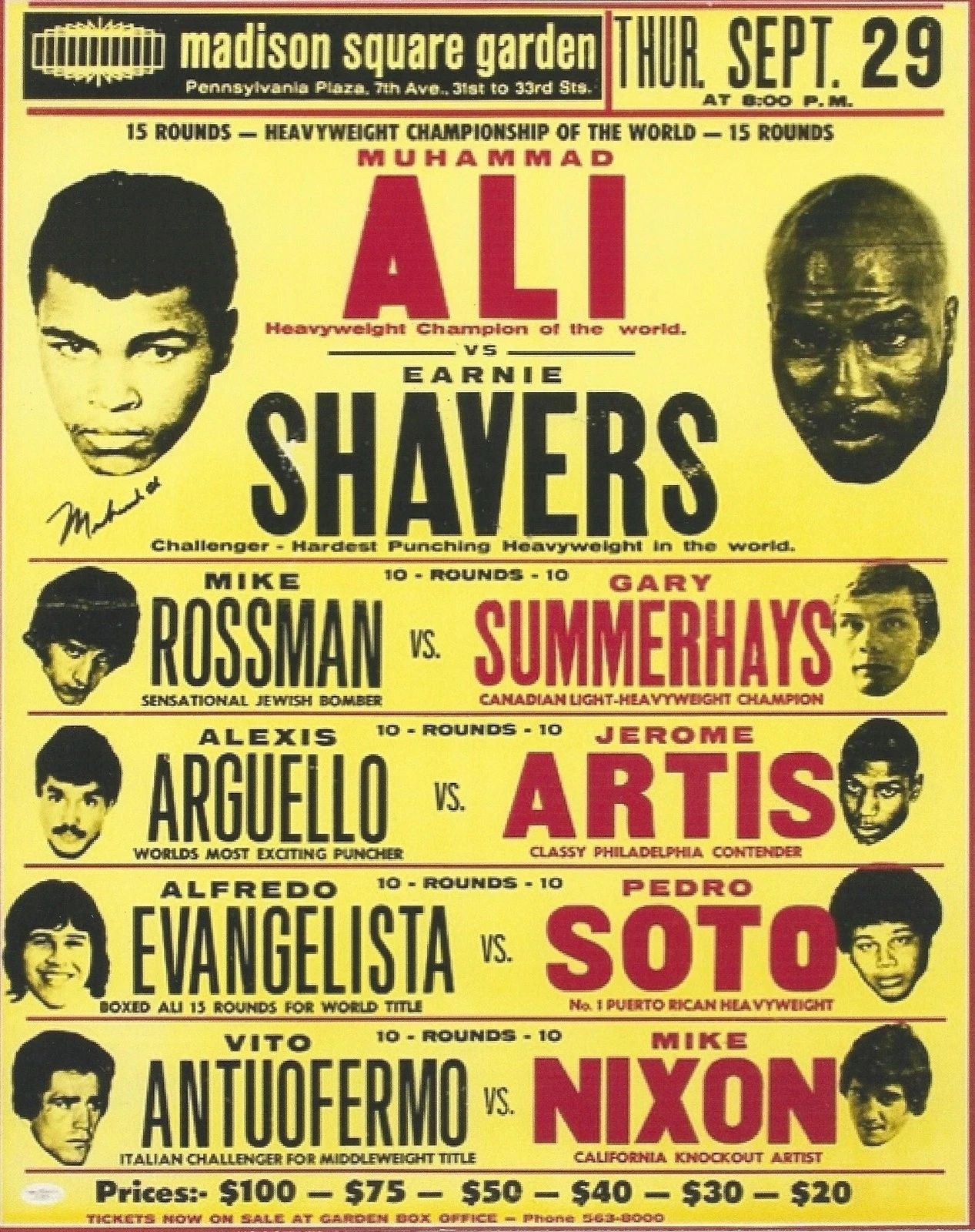 Muhammad Ali Vs Earnie Shavers Photo Boxing Poster Picture Color