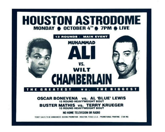 Muhammad Ali Vs Wilt Chamberlain Keychain Boxing Picture Basketball Astrodome