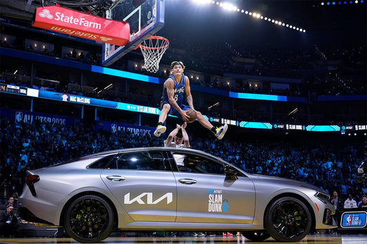 Mac Mcclung Basketball Star 2025 Dunk Over Car Champion Sports Poster