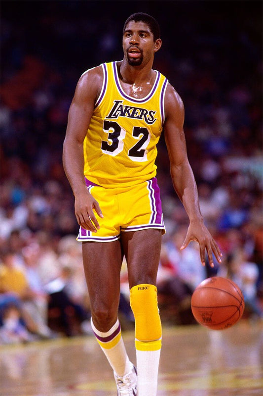 Magic Johnson 32 Los Angeles Lakers Basketball Player Wall Art Poster