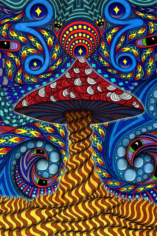Magic Mushroom Pyschedelic Artwork Painting Wall Art Home Decor Poster