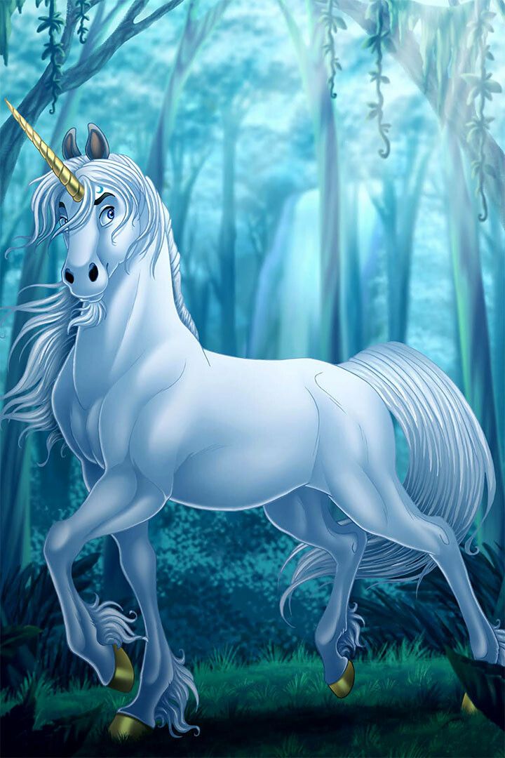 Magical Unicorn Horse Fantasy Forest Castle Room Decor Print Poster