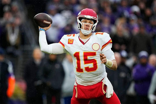 Mahomes Kansas Baltimore Touchdown Pass Quarterback Playoff Poster