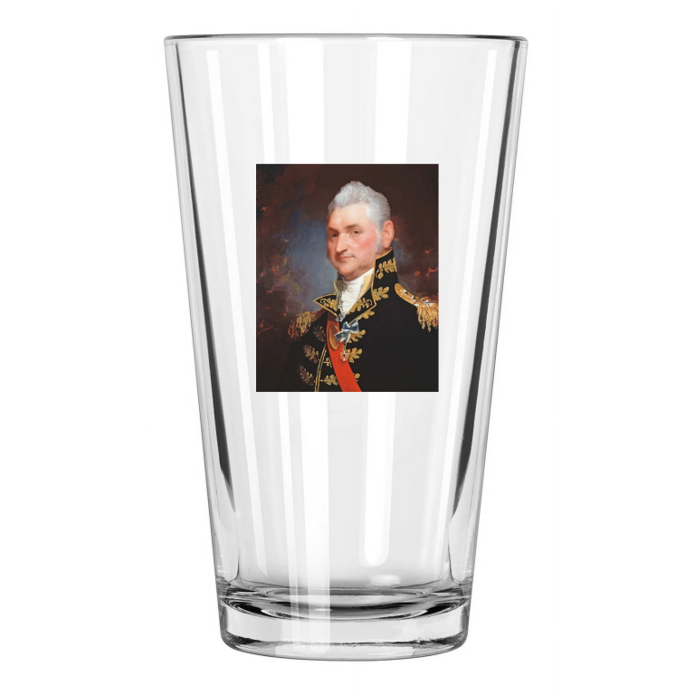 Major General Henry Dearborn Photo Oil Painting War Pint Beer Drinking Glass