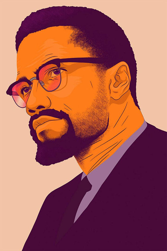 Malcolm X Profile Human Rights Activist Art Home Decor Poster