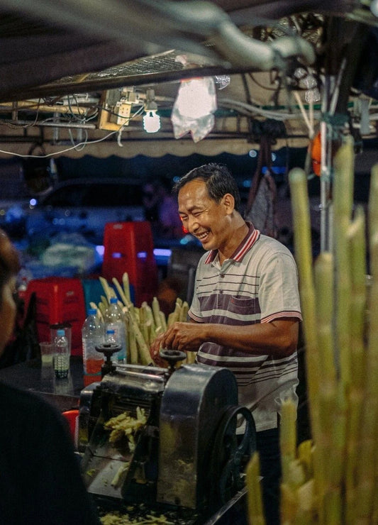 Man Selling Sugarcane Saigon Ho Chi Minh City Vietnam Picture Keychain Keychain Print