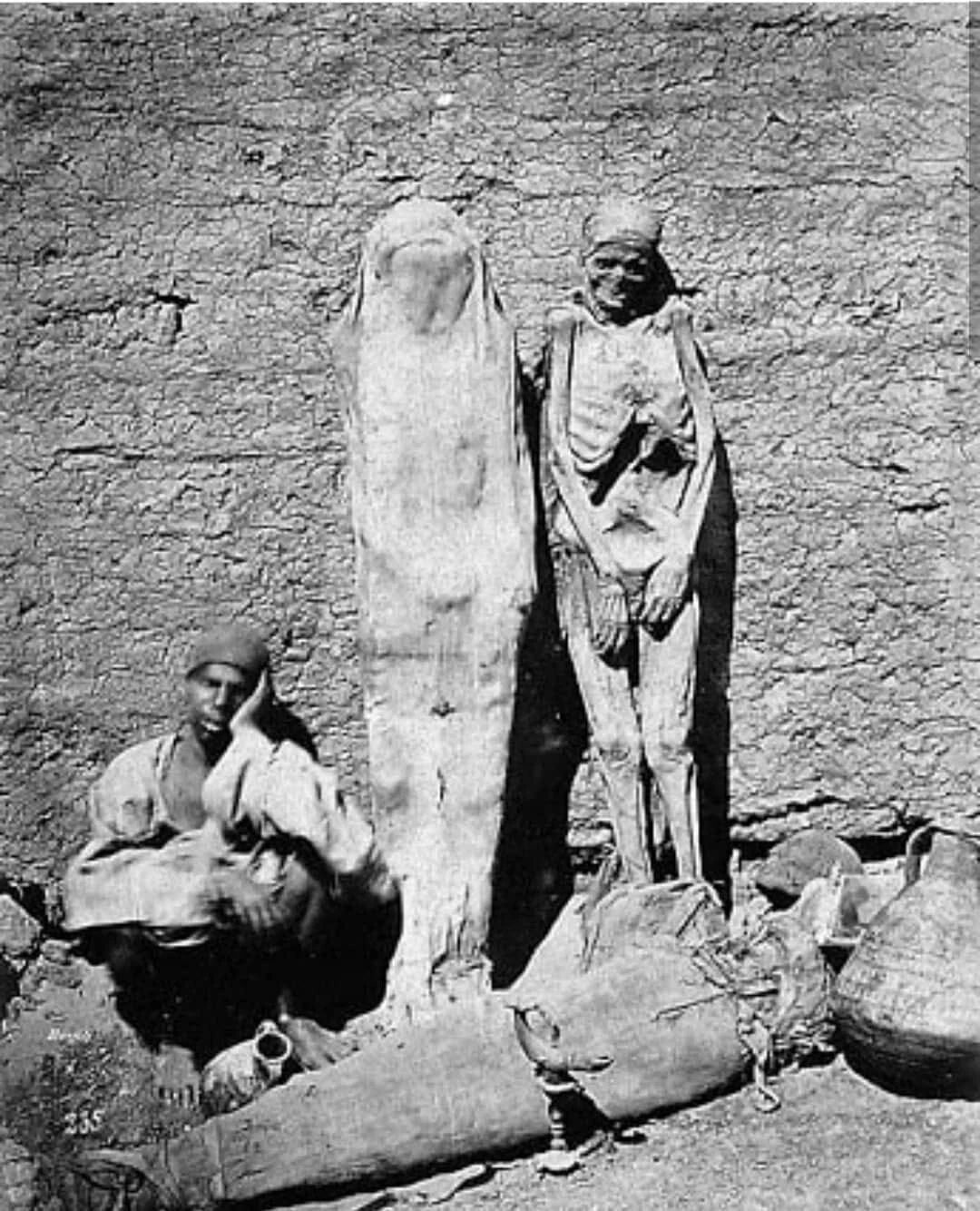 Man Selling Mummies In Egypt 1875 Historic Vintage Retro Picture Keychain
