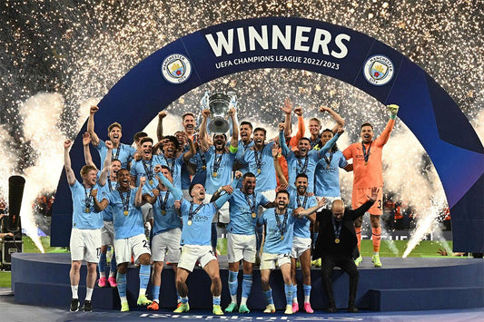 Manchester Football Team Champions League Winners Wall Art Poster