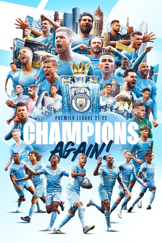Manchester League Champions 202122 Wall Home Decor Poster