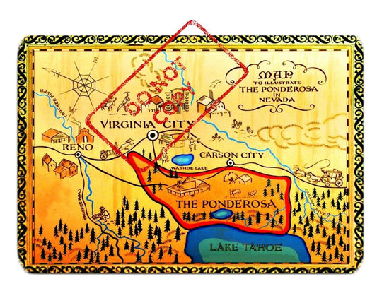 Map Of Ponderosa Old Western Show Bonanza Retro
