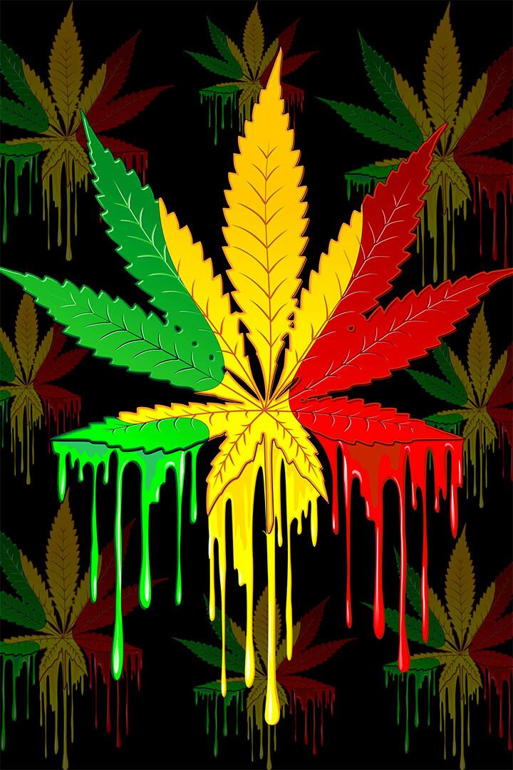 Marijuana Kronic Pyschedelic Colourful Foliage Wall Home Decor Poster