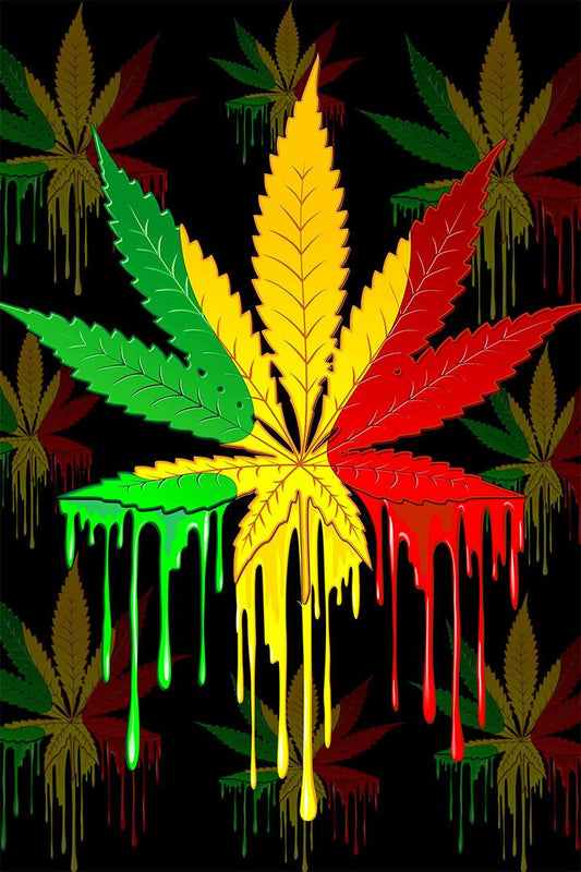 Marijuana Kronic Pyschedelic Colourful Foliage Wall Home Decor Poster