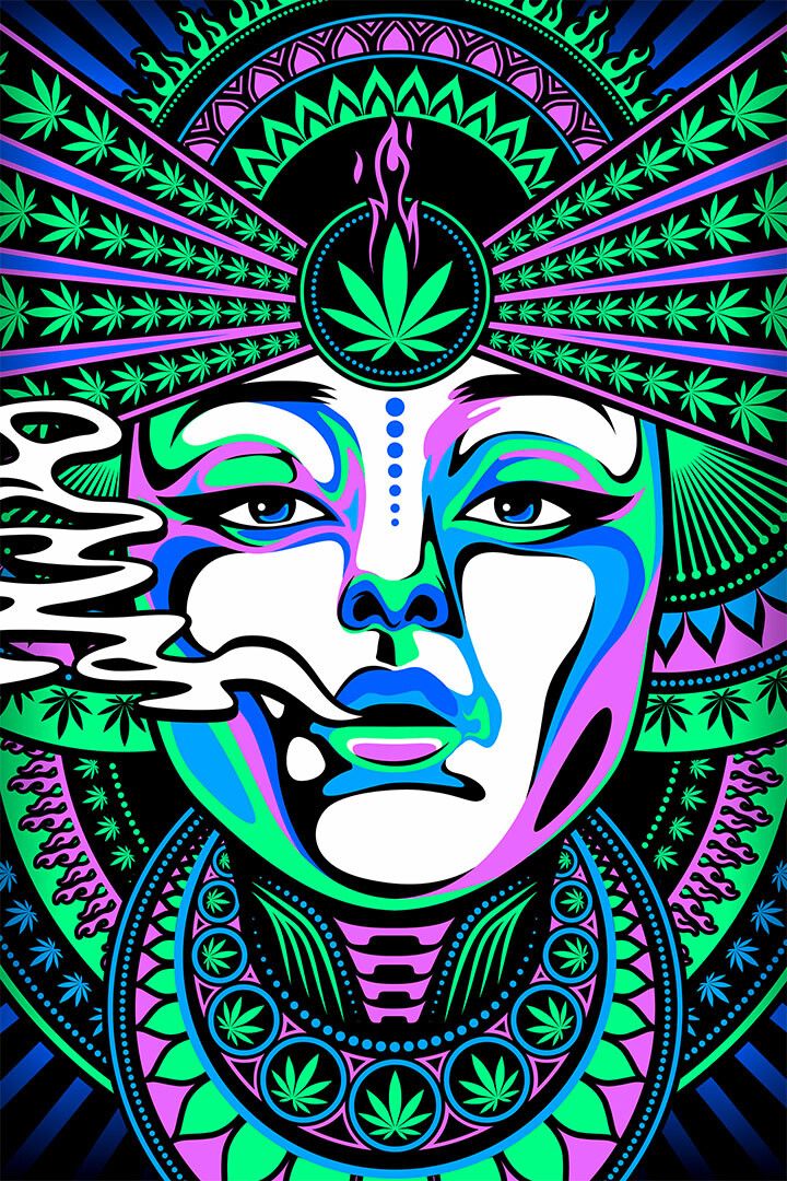 Marijuana Theme Artwork Beauty Print Painting Magnet