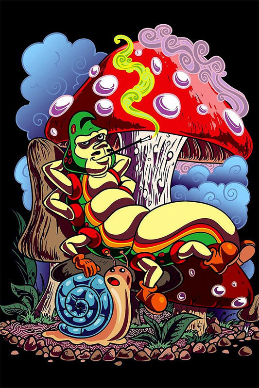 Marijuana Theme Mushroom Factory Painting Wall Art Home Decor Poster