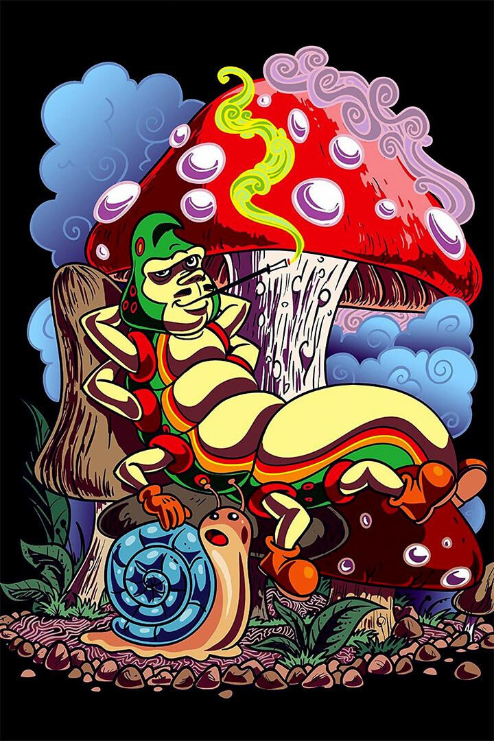 Marijuana Theme Mushroom Factory Painting Keychain