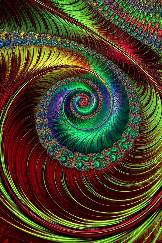 Marijuana Theme Psychedelic Spiral Leaf Painting Wall Art Home Poster