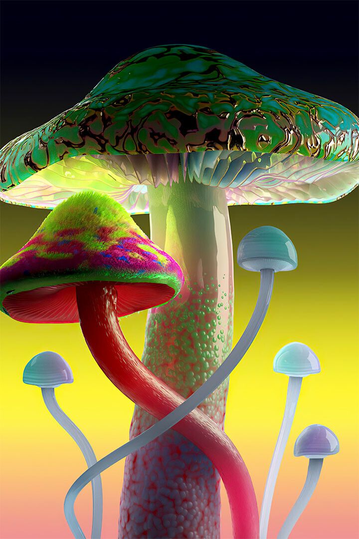 Marijuana Theme Shrooming Mushrooms Wall Art Home Decor Poster