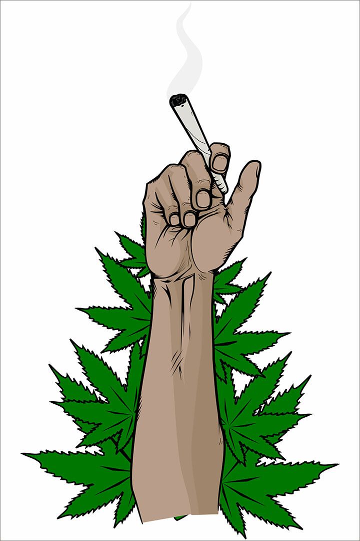 Marijuana Weed Finger Artowrk Painting Wall Art Home Decor Poster