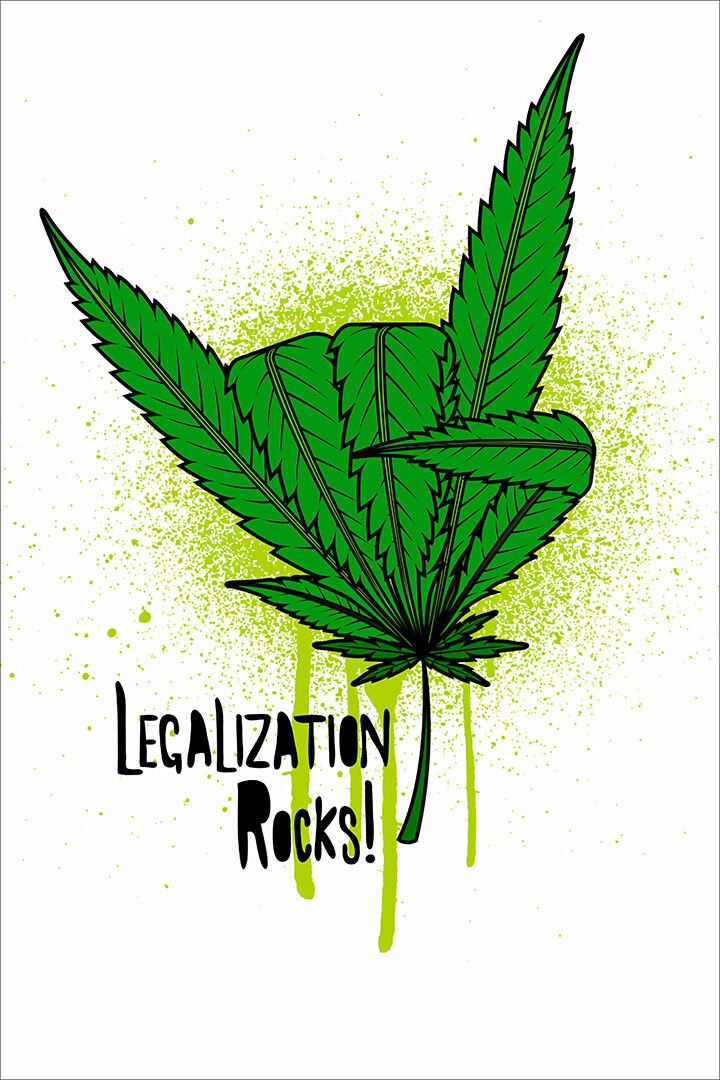 Marijuana Weed Finger Print Painting Wall Art Home Decor Poster