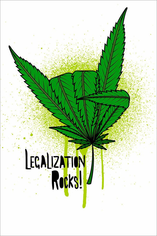 Marijuana Weed Finger Print Painting Wall Art Home Decor Poster