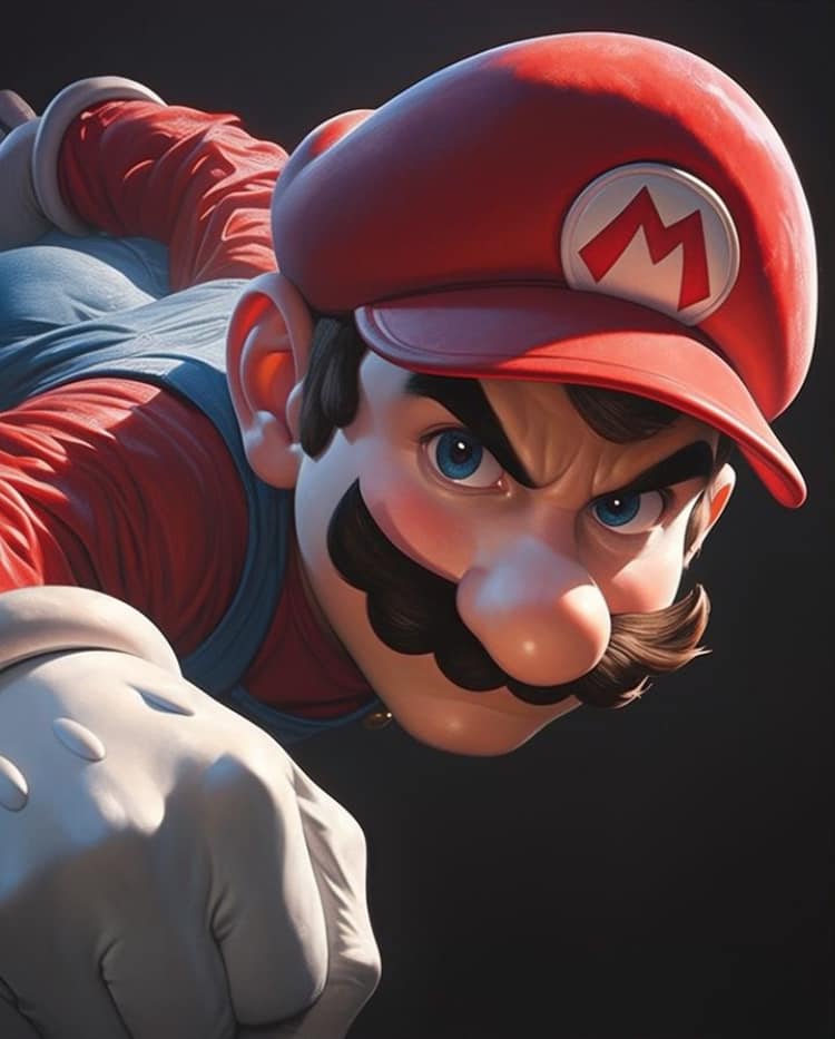 Mario Action Pose Print Poster