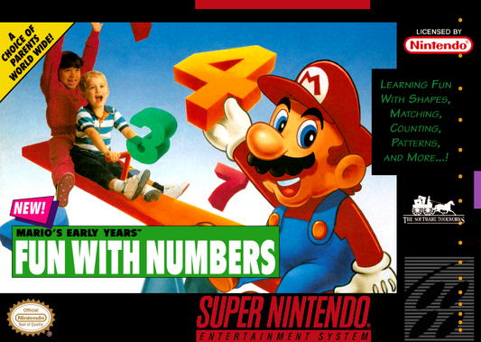 Mario S Early Years Fun With Numbers (Usa) Snes Print Poster