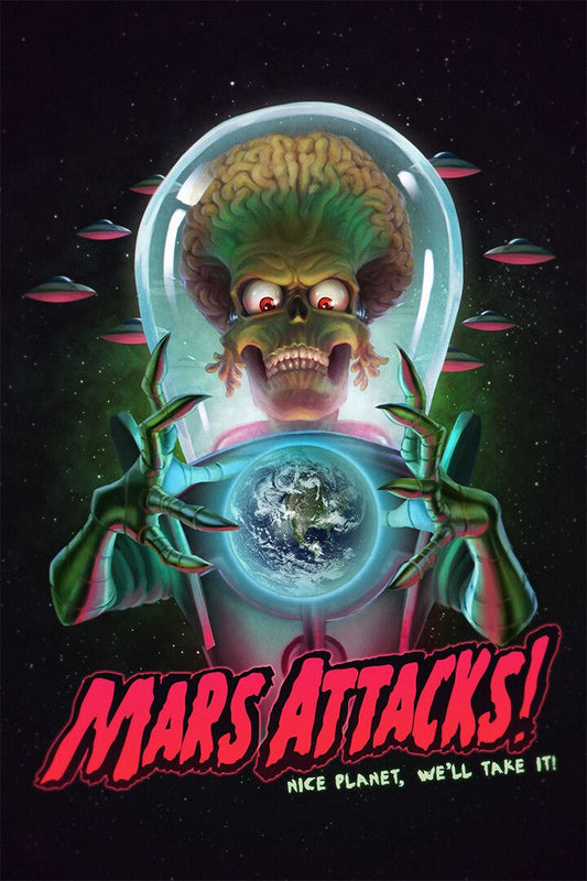 Mars Attacks Comic Science Fiction Film Art Print Decor Poster