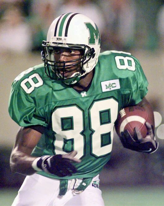 Marshall Thundering Herd Randy Moss Glossy Keychain College PrintKeychain