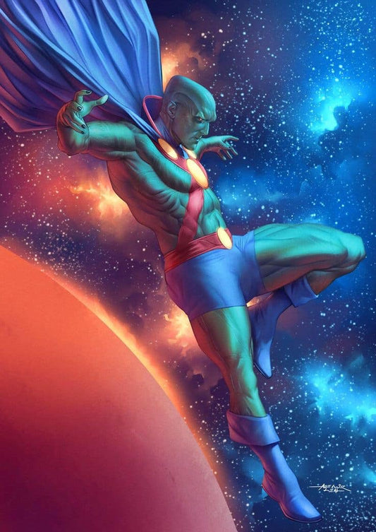 Martian Superhero Space Action Print Poster