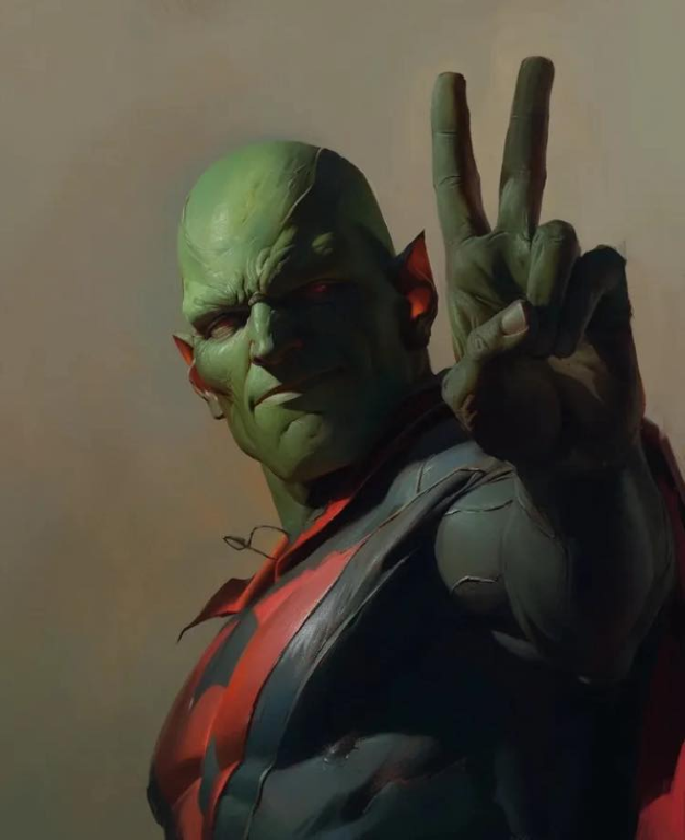 Martian Manhunter Victory Pose 832 Print Poster